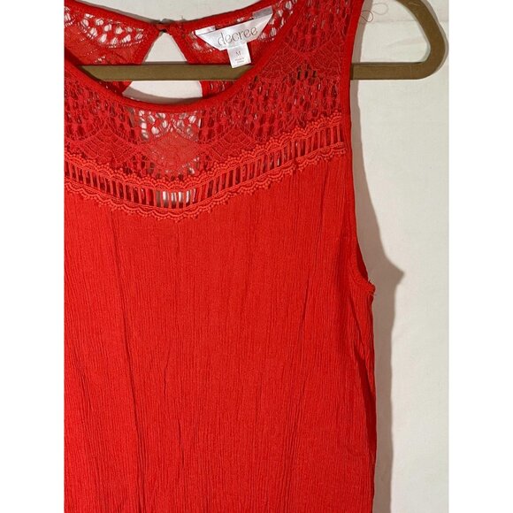 decree sleeveless romper pink lace button on back elastic rayon medium READ - Picture 2 of 15